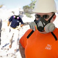 Worker Wearing a Respirator - Mobile Respirator Fit Testing - Worksite Medical
