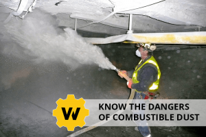 Coal miner working with combustible dust